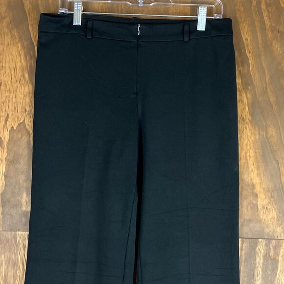 Express Womens Pants Black Mid Rise Cuffed Flared Leg Stretch 9/10 Regular - Picture 2 of 12
